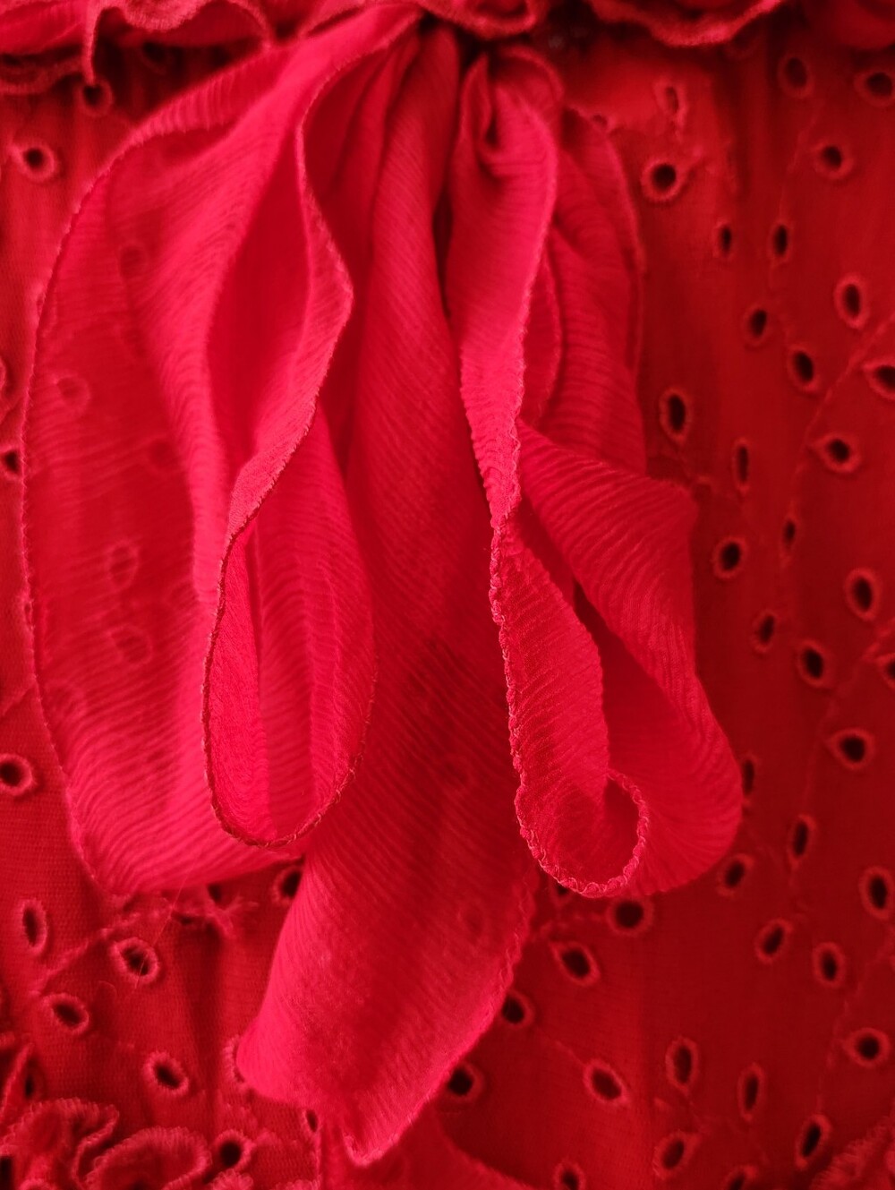 Jean Paul Gaultier Deep Red Eyelet Skirt - Picture 7 of 15
